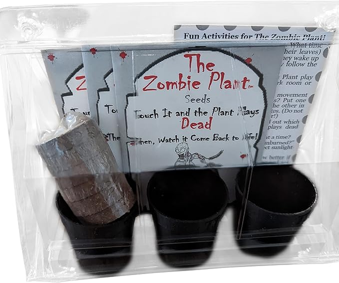Zombie Plant Greenhouse Grow KIT - Touch It and It Plays Dead! Unique Nature Kit- Grow a House Plant That Plays Dead When You Touch It! Comes Back to Life in Minute. Fun STEM and Classroom Activity!