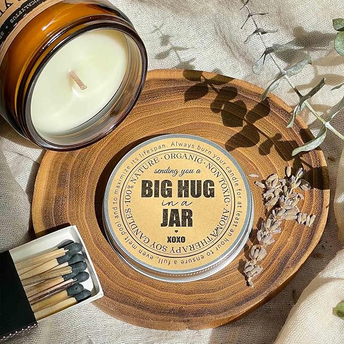 Aromatherapy Candles Lavender Eucalyptus Scented - 8oz Calming Candles for Home Scented Women Candles Gifts Ideal for Relaxation Stress Relief Soothing Anxiety Yoga Meditation Spa Healing Sleep Bath