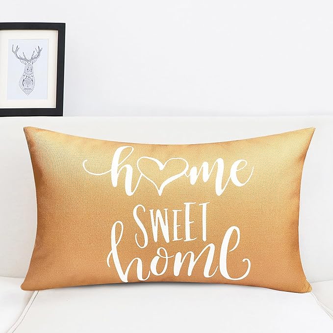 Decorative Throw Pillow Covers Set of 4 Coffee Pillow Covers 12x20 inch Throw Pillow Cases Linen Square Pillow Case,Farmhouse Outdoor Modern Boho Pillow Covers for Couch Sofa Living Room