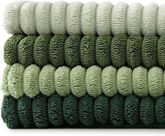 MIULEE Christmas Green Decorative Throw Pillow Covers 16x16 Inch Set of 4 Boho Farmhouse Cushion Covers Mordern Nordic Pillow Cases Soft Corduroy Gradient Home Decor for Couch Sofa Living Room Bed