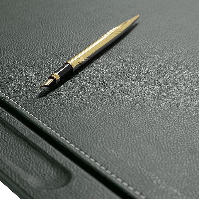 MOOGCO Bonded Set - Desk Accessories - Leather Desk Organizer - Bonded Leather Set - Office Desk Accessories - Home Office Accessories - Desk Supplies - Leather Desk Set - Office Accessories