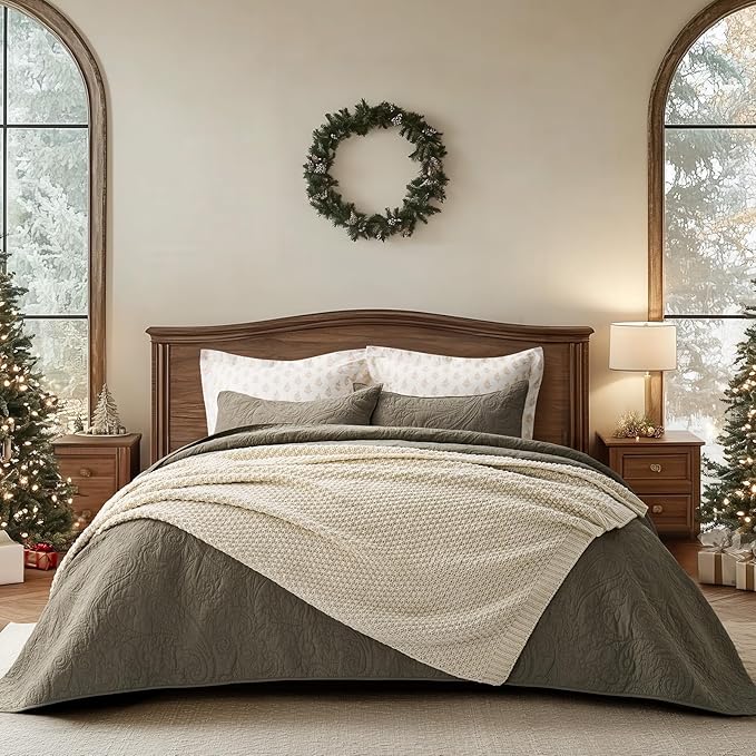 EVERGRACEHOME Chunky Chenille Knit Throw Blanket for Couch, Soft Luxurious Moss Stitch Blankets for Bed, Cozy Decorative Farmhouse Knitted Throws for Sofa, Beige, 50" x 60"