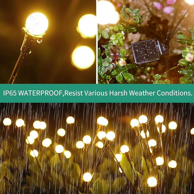 Solar Lights Outdoor Waterproof, 8 Packs 64LED, Solar Garden Lights, Garden Decor, Patio Decor, Unique Gifts for Women, Gifts for Grandma