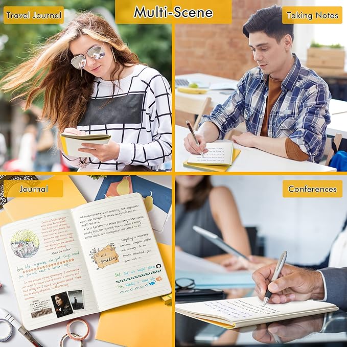 36 Pack Soft Cover Journal Bulk, Feela Lined Blank Travel Journal for Women Men Writing, Notebooks College Ruled for Work, Note Taking Notebook School Business Supplies, 8.2” x 5.5”, A5, Yellow