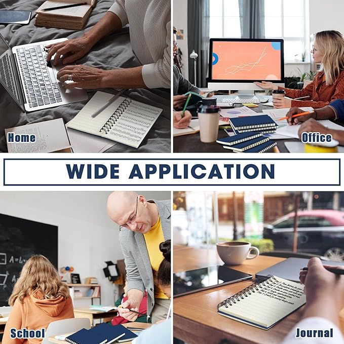 Jutom 18 Pcs Small Spiral Notebooks Memo Pads 3x5 Bulk Small Pocket Notebooks Mini Notepads with Lined Pages Small Journals for Office School Work Writing Supplies,120 Pages (Dark Blue)