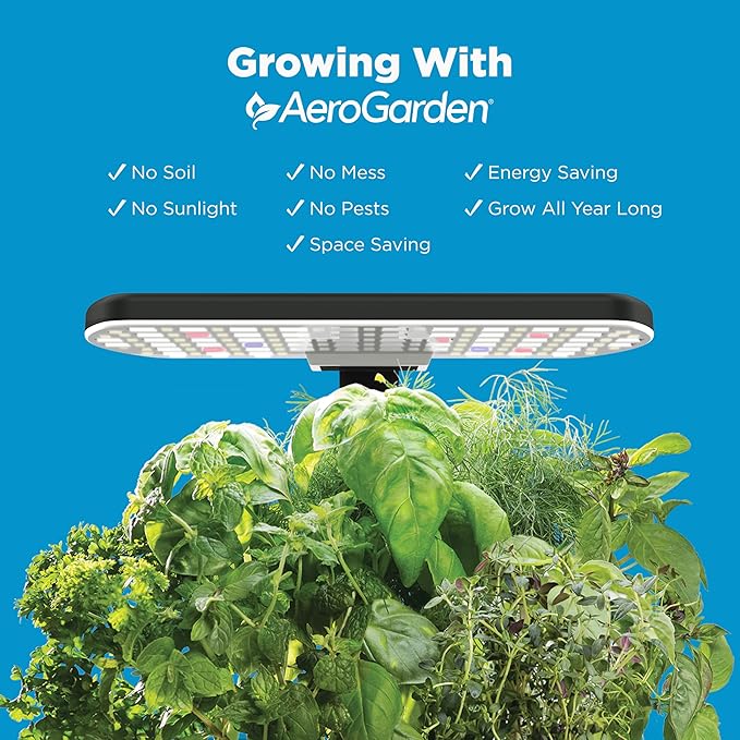 AeroGarden Harvest Lite, Indoor Garden Hydroponic System with LED Grow Light, Holds up to 6 AeroGarden Pods, Cream