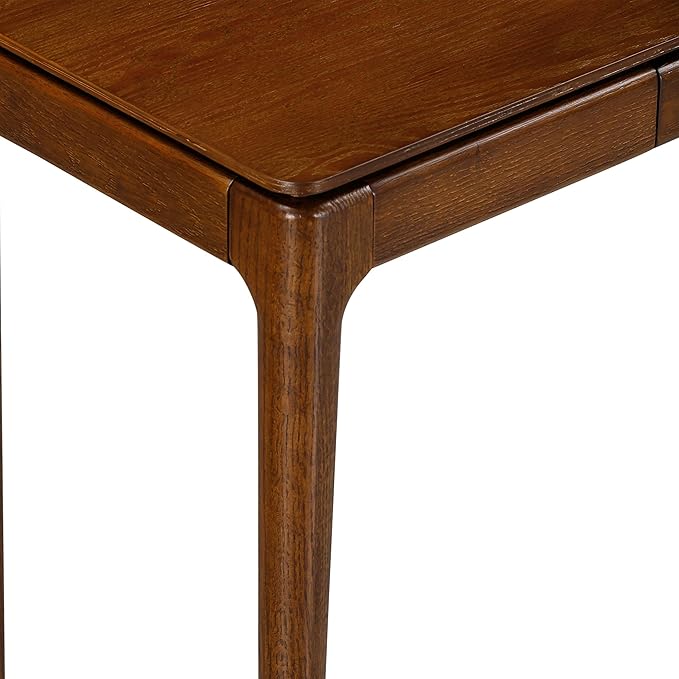 NTC Mingle Modern Wooden Rectangle Console Table with Hidden Drawer – Waterproof & Heat Resistant, Dark Walnut