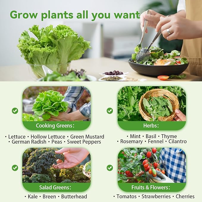 BAOSHISHAN Hydroponics Tower with Foldable Led Light, 20pods Vertical Hydroponic Garden Tower, Auto Water Circulate Hydroponics Growing System for Herb, Vegetable, Fruit(5 Layer)