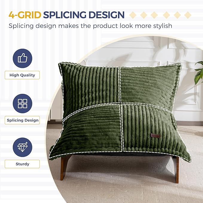 MAXYOYO Adjustable Living Room Chair, 3-Position Bean Bag Chair with Removable Cover, Upholstered Accent Chair with Frame, Soft Reclining Lounge for Bedroom, Apartment, Office, Green