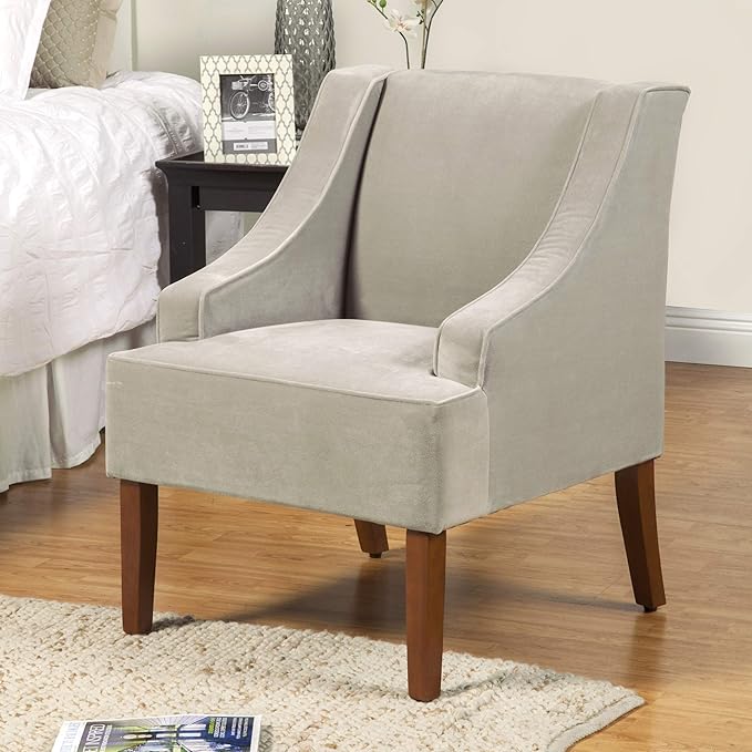 HomePop Swoop Arm Accent Chair, Velvet Grey