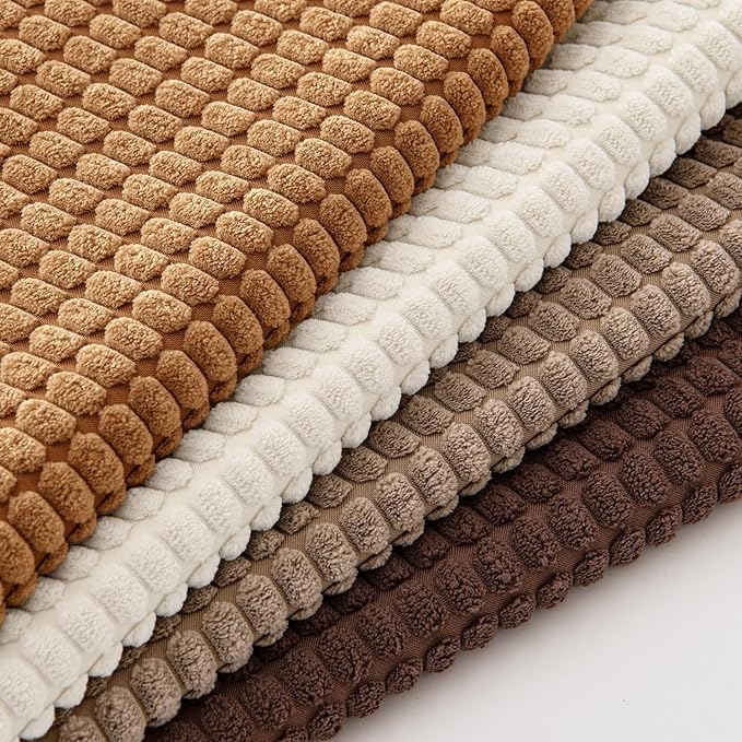 MIULEE Modern Farmhouse Decorative Lumbar Pillow Covers 20x20 Inch Set of 4 Natural Rustic Throw Pillows Neutral Warm Soft Corduroy Couch Pillowcases Home Decor for Sofa Living Room Bed Brown