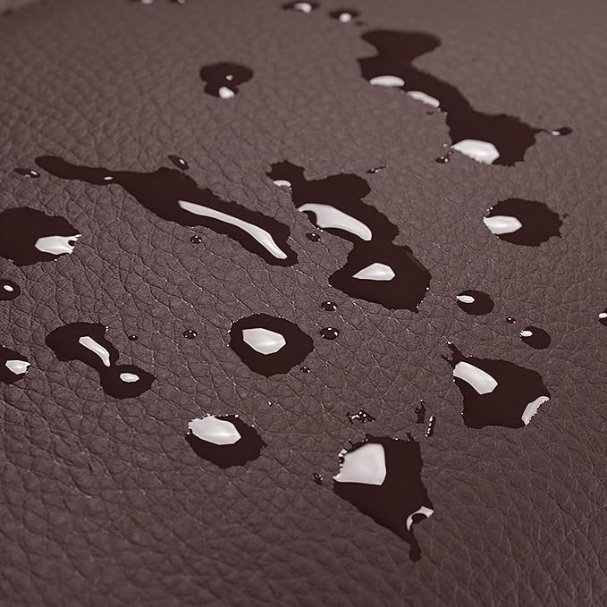 Yaheetech Bar Stools Set of 2, Adjustable PU Leather Swivel Barstools, Modern Counter Stools with Back and Footrest, Counter Height Barstools for Bar, Kitchen, Dining Room, Brown