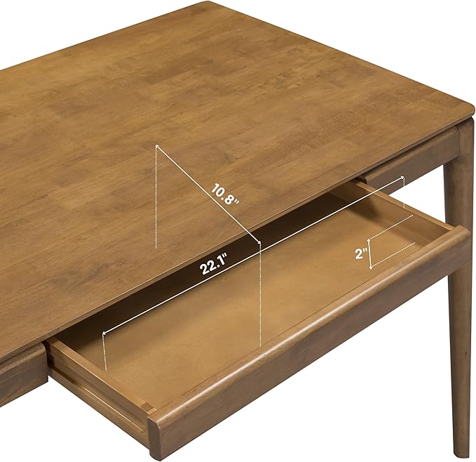 NTC Mingle Desk 47 Inch Modern Design, Rectangular Dinner Table for Dining Room, Living Room Furniture, Effortless Assembly - Teak Look