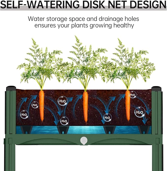 Planter Box Raised Garden Bed with Reinforced Support Rods, Drainage Grid, Multi-Combination Options for Vegetables, Flowers, and Herbs, Ideal for Balcony, and Patio Gardening