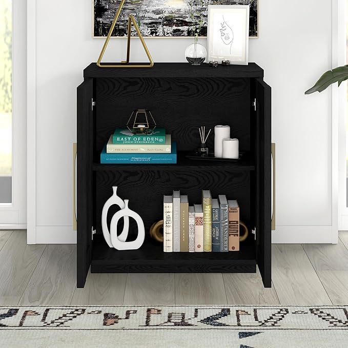 Henn&Hart Tillman Accent Cabinet, 28" Wide, Black
