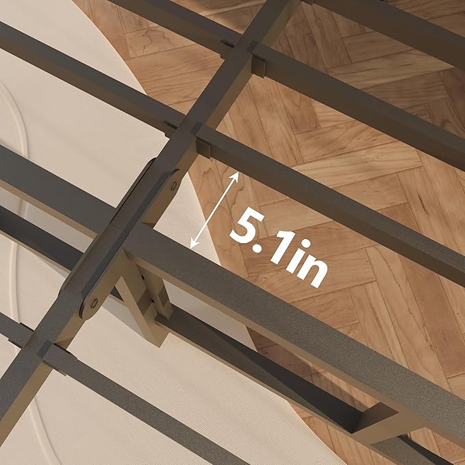 FUIOBYVV California King Bed Frame 14 Inch Tall 3500 lbs Heavy Duty Metal Platform Bed Frame California King Size No Box Spring Needed/Noise Free/Non-Slip/Easy Assembly