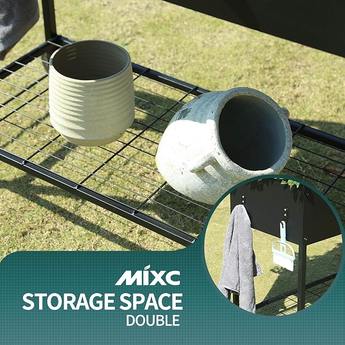 MIXC Metal Raised Garden Bed Outdoors with Legs, Elevated Planter Boxes Raised for Gardening, Large Planter Box for Vegetable Flower Herb