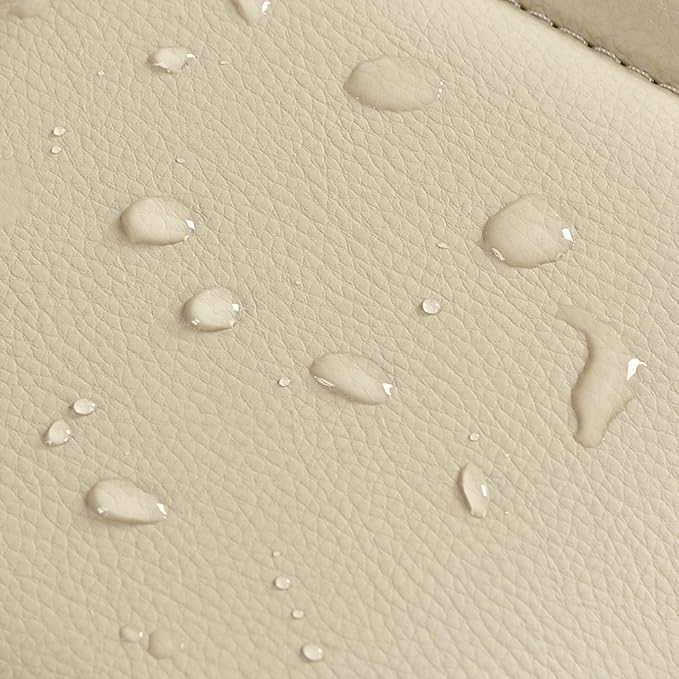 Yaheetech Bar Stools Set of 4, PU Leather Adjustable Swivel Barstools, Hydraulic Kitchen Counter Height Chairs with Armrest and Back for Kitchen, Dining Room, Khaki