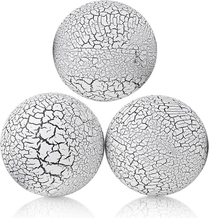 Decorative Orbs for Bowls and Vases, Set of 3, 4 inches, Coffee Table Decor Balls, Table Centerpiece Decorations