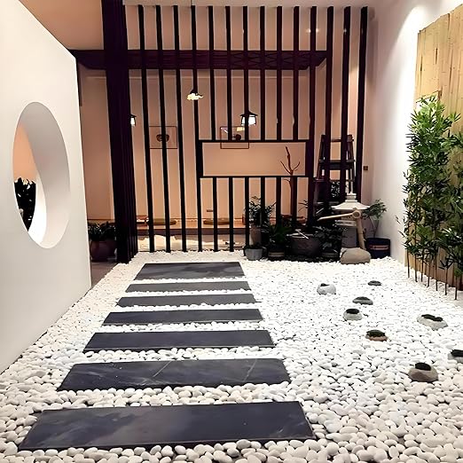 10 lbs Large River Rocks for Landscaping, 2-3 inch Polished White Pebbles for Plants, Decorative White Stones for Planters Vase Aquarium and Outdoor Garden Rocks