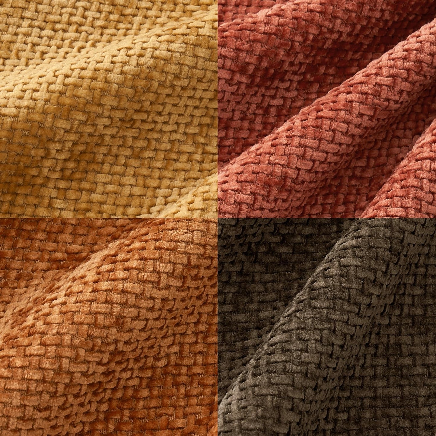 MIULEE Pack of 4 Fall Orange/Yellow Couch Throw Pillow Covers 20x20 Inch Halloween Soft Decorative Chenille Pillows Farmhouse Accent Cushions for Boho Home Decor Spring Sofa Bedroom Living Room