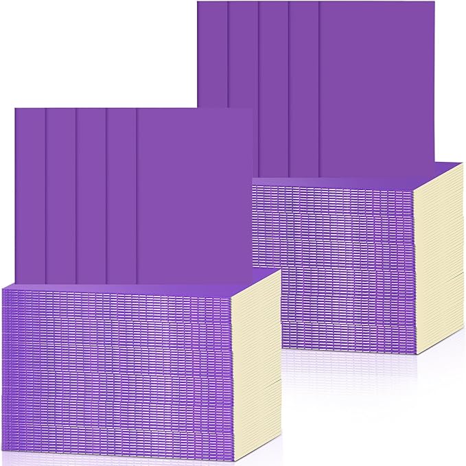 Handepo 100 Pack Composition Notebooks A5/A6 Ruled Lined Composition Kraft Notebooks Bulk Soft Cover Journals Travel Diary Memo for Students Classroom Office Supplies(A5,Purple)