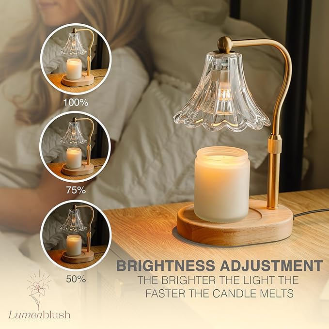 Candle Warmer Lamp with Timer Dimmer, Adjustable Height, Vintage Candle Melter, Modern Home Decor Gift, Birthday Gifts for Women Mom,House Warming Gifts Home Decor, Scented Wax Jar Candles
