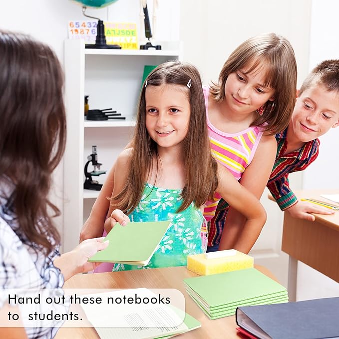 16 Pack Soft Cover Journal Bulk, Feela Lined Notebooks College Ruled for Work for Women Girl Writing, Blank Travel Journal Note Taking Notebook School Business Supplies, 8.2” x 5.5”, A5, Light Green