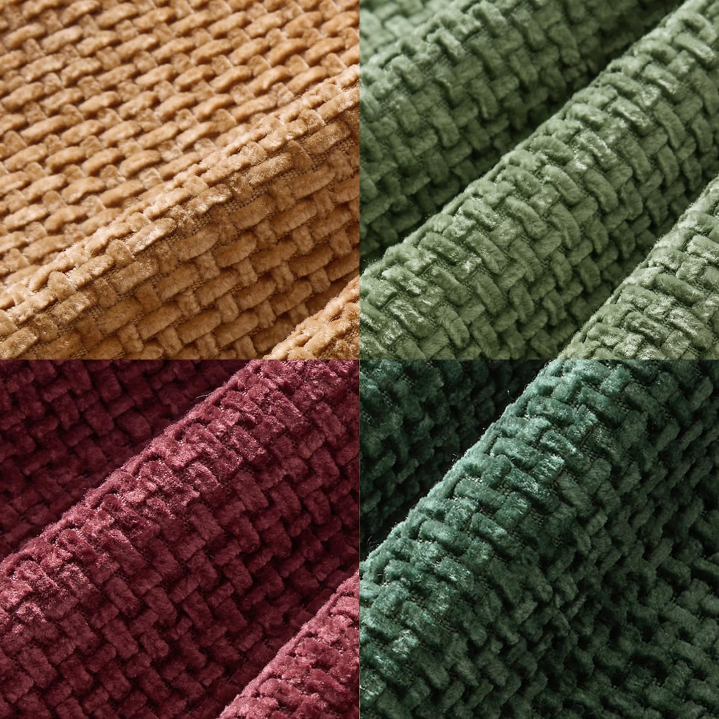 MIULEE Christmas Pack of 4 Couch Throw Pillow Covers 18x18 Inch Christmas Dark Green Soft Decorative Chenille Pillow Covers Farmhouse Accent Cushion Cover for Boho Home Decor Sofa Bedroom Living Room