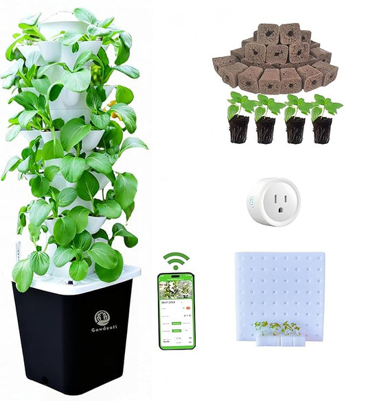 Hydroponic Growing System,Hydroponic Vertical Garden,Indoor Smart hydroponic Vegetable System, 30 Pods,Plant Germination kit with Pump System, Auto Timer, Beginner kit