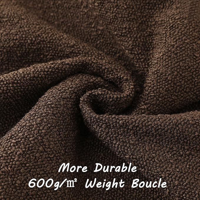 FUTEI Pack of 2 Dark Coffee Decorative Throw Pillow Covers 16x16 Inch Soft Cozy Solid Boucle Textured Cushion Case,Modern Home Decor for Couch Bed Living Room