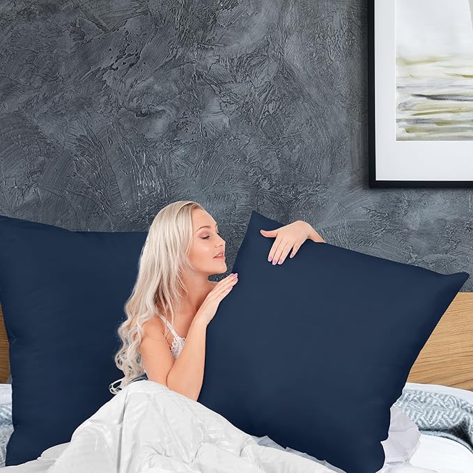 Utopia Bedding Throw Pillows Insert (Pack of 2, Navy) - 26 x 26 Inches Bed and Couch Pillows - Indoor Decorative Pillow