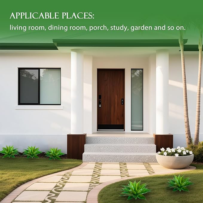 Artificial Agave Faux Agave Fake Greenery 18In Outdoor Artificial Plant Fake Plant for Indoor Home Decoration Plastic Plant Outdoor Decoration Front Porch Decor Simulation Tree 2Pack(Green)