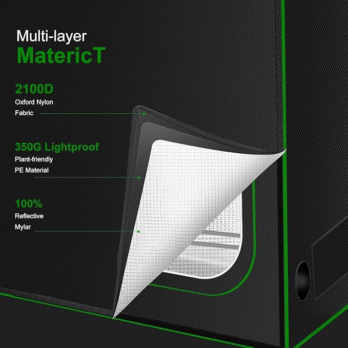 MELONFARM 4x2 Grow Tent, 48"x24"x72" Double Transparent Viewing Door Indoor Grow Tent, Growing Tent with High Reflective Mylar & Floor Tray, Plant Tent for Indoor Hydroponics Growing