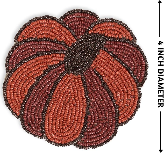 Folkulture Coasters Set of 4 | (4") Fall Coasters for Farmhouse Decor or Fall Table Decor | Boho Costers for Thanksgiving Decorations | Autumn Decor or Fall Stuff for Home | Rustic Bar Coaster Set