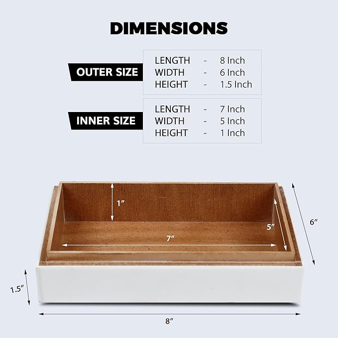 Handicrafts Home Handmade Kept Dapper Gent Collection Decorative Jewelry Box Organizer – Keepsakes, Trinkets, and Home Decor – Antique Coffee Table Storage, Memory Box, Farmhouse Style Decor, 6x8x1.5