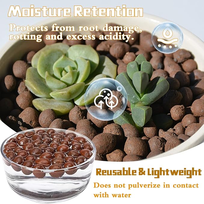 Legigo 7 LB Organic Leca Clay Pebbles for Plants, 4mm-16mm 100% Natural Leca Balls for Indoor Plants, Hydroton Clay Pebbles for Plants Hydroponic Aquaponics Growing Orchid Drainage Terrarium