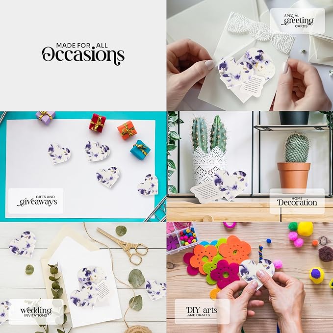 Set of 24 Purple Heart – Plantable Seed Paper Embedded with Wildflower Seeds for Bridal Shower, Wedding Gift, Birthday, & Other Milestone Celebrations