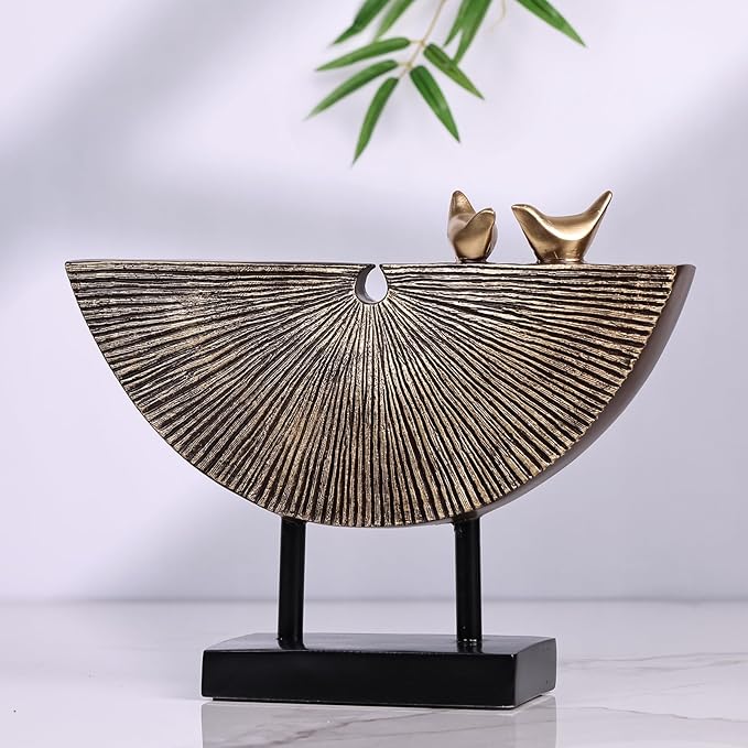 orenm Vintage Gold Home Decor Statues,Modern Abstract Sculpture Decor,Unique Line Decor for Home Interior Accent Decor Aesthetics,Living Room,Office, Coffee Table, Shelf Sculpture (Vintage Gold)