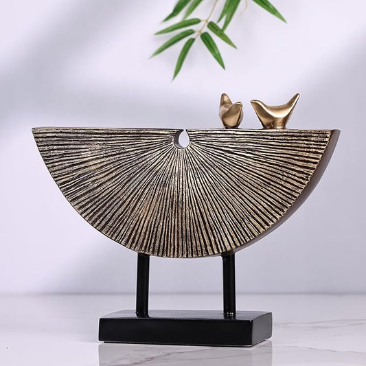 orenm Vintage Gold Home Decor Statues,Modern Abstract Sculpture Decor,Unique Line Decor for Home Interior Accent Decor Aesthetics,Living Room,Office, Coffee Table, Shelf Sculpture (Vintage Gold)