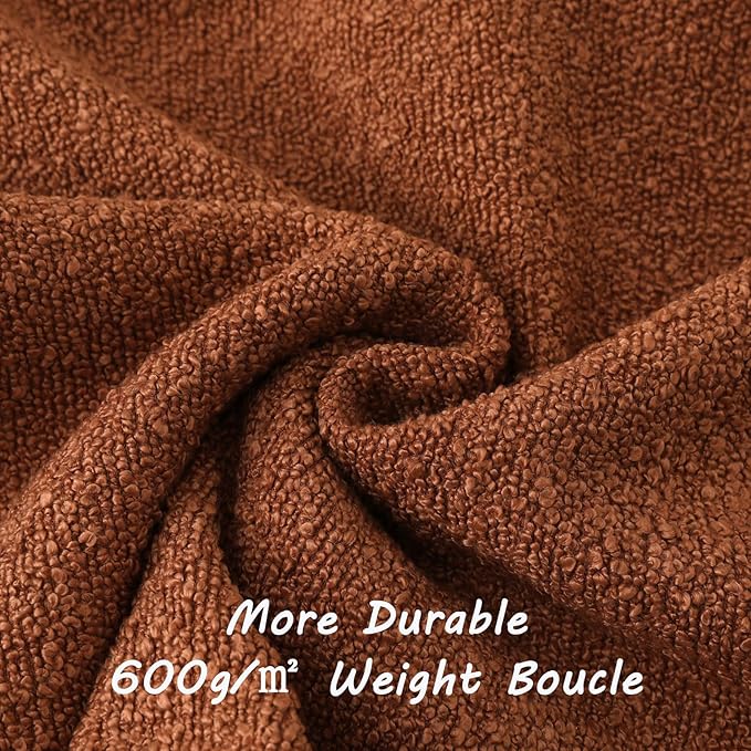 FUTEI Pack of 2 Rust Decorative Throw Pillow Covers 16x16 Inch Soft Cozy Solid Boucle Textured Cushion Case,Modern Home Decor for Couch Bed Living Room