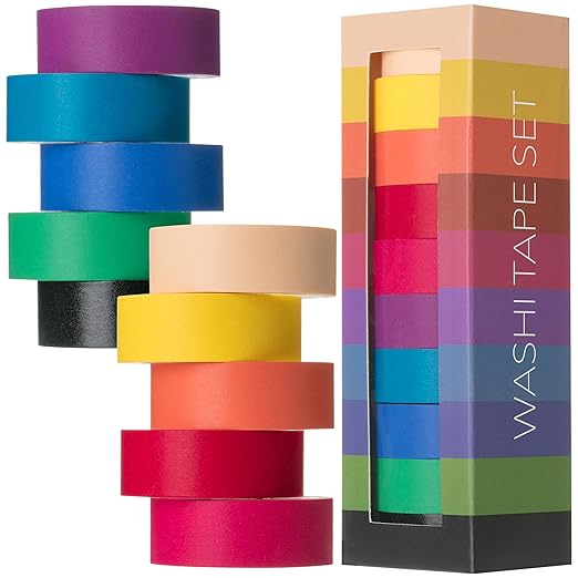 Mr. Pen- Washi Tape Set, 10 Pack, Decorative Tape, Washi Tapes, Colored Tape, Scrapbook Tape, Scrapbook Washi Tape for Journaling, Craft Tape, Washy Tape, Washy-Tape