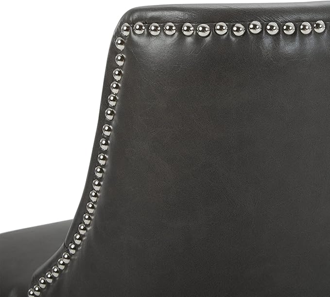 CHITA Counter Height Swivel Bar Stools Set of 2, FSC Certified Upholstered Counter Stools, Modern Swivel Barstools with Wood Legs for Kitchen Island, 30" Seat Height, Faux Leather in Retro Grey