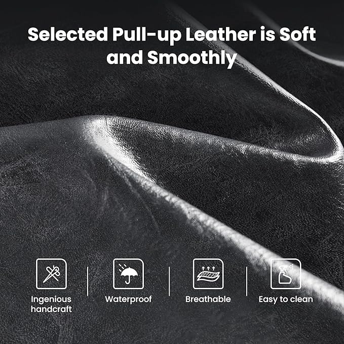 PHI VILLA Bar Stools Set of 2 - Thick Cushion Bar Chairs Metal Steel Frame Base with Footrest, Counter Height 24'' Bar stools