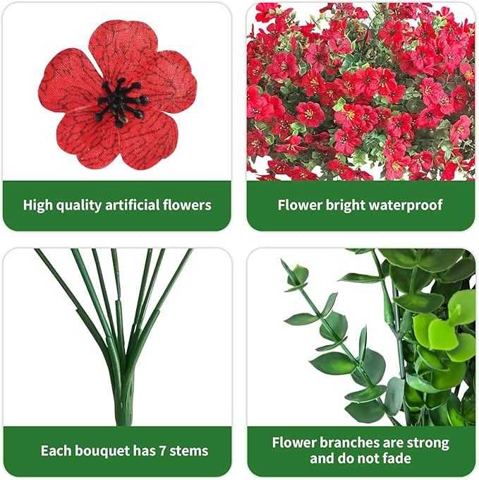 Artificial Mums for Outdoors Garden Home Fall Decor uv Resistant Outdoor Faux Plants Indoor Plastic Fake Plants Greenery Boxwood Porch Patio Fake Mums Flowers 12 Bundles Yard Decorations