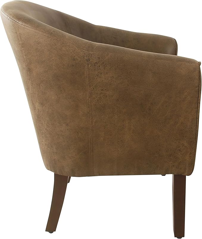 HomePop Modern Barrel Accent Chair, Brown