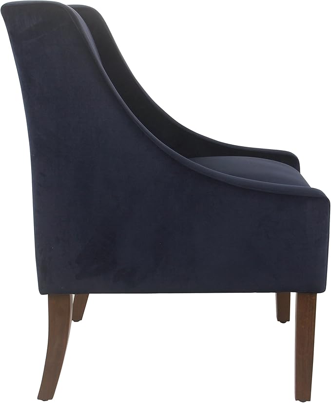 Homepop Home Decor | Upholstered Classic Swoop Arm Accent Chair | Accent Chairs for Living Room & Bedroom | Decorative Home Furniture, Navy