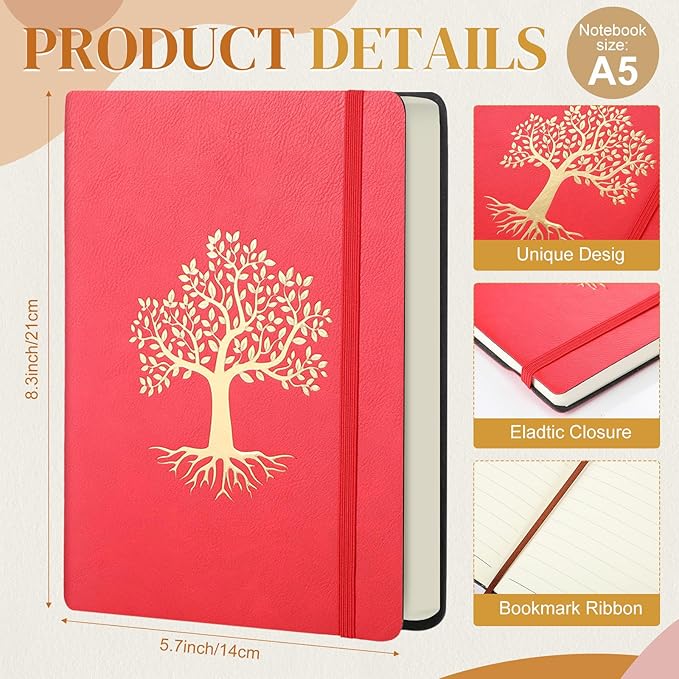 10 Pack Lined Journal Notebook A5 Leather Hardcover Journals for Writing 200 Pages 10 Colors Notepad for Travel Work School Office Business Note Taking Diary 5.7" x 8.3" (Classic Color)