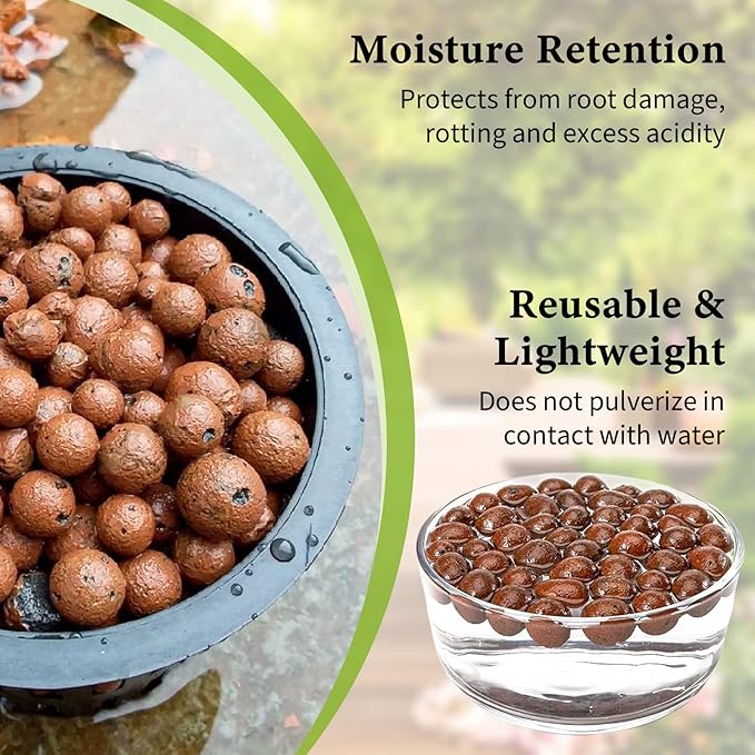 Legigo 19 LBS Organic Leca Clay Pebbles for Plants, 4mm-16mm 100% Natural Leca Balls for Indoor Plants, Hydroton Clay Pebbles for Plants Hydroponic Aquaponics Growing Orchid Drainage Terrarium