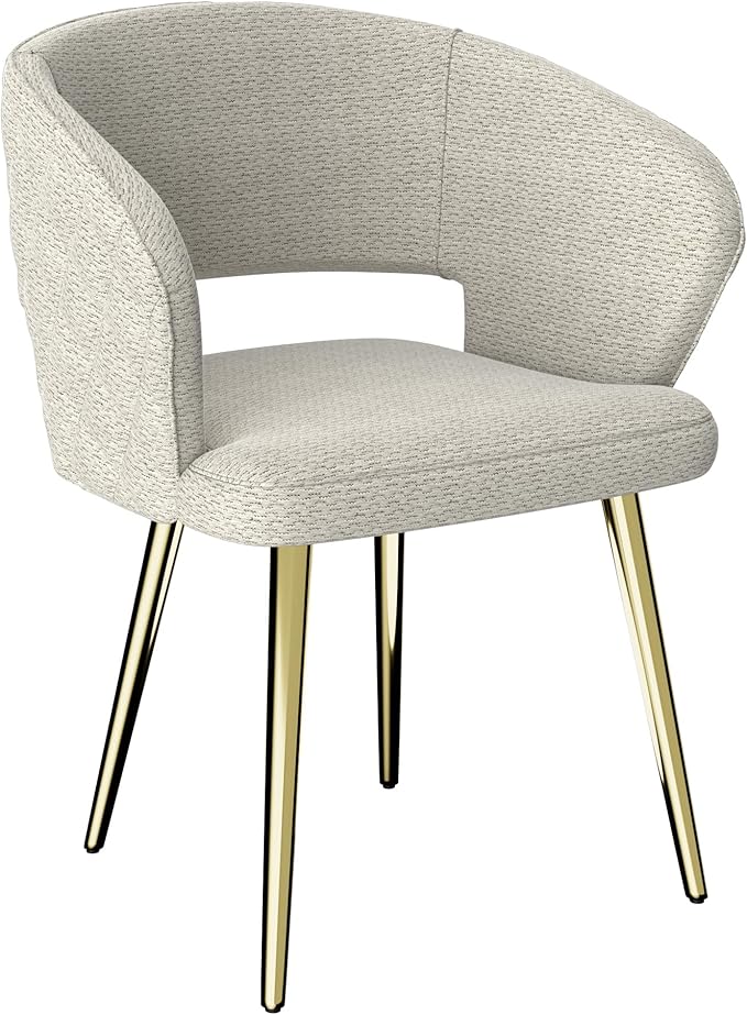 Ottomanson Dining Chair, Set of 2, Beige/Gold
